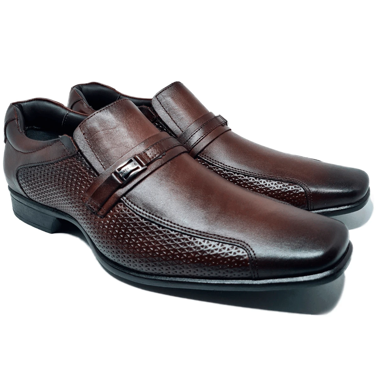 Men's Dress Shoes In Leather Rafarillo Comfortable Metal Elastic Work Wedding Event Original 34054 - Rust Brown - View 1