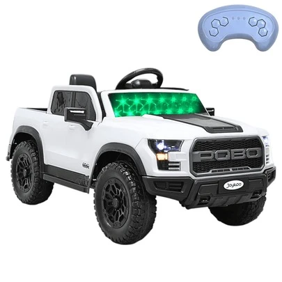 Joykoo Camioneta Eléctrica Montable para Niños 12V Control Remoto Bluetooth Luces Sonidos Apta desde 3 Años