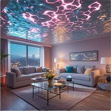 USB betriebener Wellen-Projektor - USB-Schnittstellen-Elektroniklampe mit Welleneffekt, Fernbedienung und einstellbarer Farbe, erzeugt Unterwasser-Atmosphäre für Schlafzimmer, Spielzimmer, Wohnzimmer - Geburtstag, Entspannung und Heimdekoration - Verschiedenfarbig - Übersicht 2
