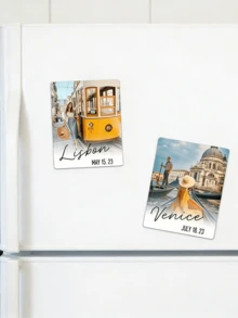 Customized Photo Magnetic Sticker With Logo And Text Design, Personalized Magnetic Sticker, High-Quality Photo Souvenir, Warm Gift For Mother Or Wife, Household Daily Essential, Must-Have For Kitchen And Refrigerator Decor - Multicolor - View 5