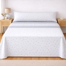 Microfiber Sheet Set, 100% Polyester, Soft And Cool For Summer, Printed, Includes Fitted Sheet, Flat Sheet, And 1 Or 2 Pillowcases, 18 Designs For Beds 90/105/135/150/180 Cm, ✅ Delivery In Spain In 48 To 72 Hours - Hojitas Gris - View 2