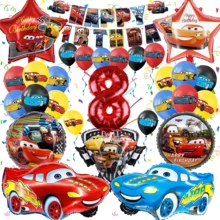 Cruz-Themed Birthday Party Decoration Set, Happy Birthday Banner, Foil Balloons And Red Numbers 0-9, Suitable For Birthday Party - As Shown In the Figure - View 11