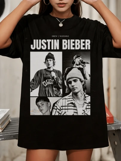 J-Justin B-Bieber Vintage T-Shirt Men Women The Erass Tour Style Graphic Tee Casual Short Sleeve O-Neck Top Pop Music Fan Gift Streetwear Tshirt