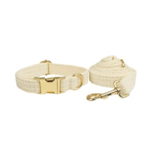 2pcs/Set New INS Style Solid Color Woven Plaid Pet Zinc Alloy Buckle Collar & Leash Set, Soft & Comfortable Material, Durable Zinc Alloy Buckle, Adjustable Size Suitable For Small/Medium/Large Dogs, Metal Buckle Easy To Fasten And Quick Release, Suitable For Valentine's Day, Wedding, Birthday Gifts (Due To Fabric Batch Difference, Color May Vary Slightly, Sent Randomly) - Multicolor - View 18
