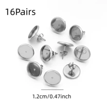 4/8/16Pcs Earring Stud Round Disc Backs, Used For DIY Earring Base Jewelry Making Hole Pendant Accessories - Multicolor - View 15
