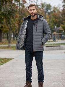 Thermal Jacket/Bobby Jacket, Padded And Lined, For Trekking, Snow, And Extreme Cold - 灰色 - 查看 5