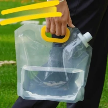 5pcs Outdoor Foldable Water Bags, Material, Leak-Proof Seal Large Capacity, Suitable For Camping, Road Trips, Picnics, Emergency Water Storage And More Scenarios - A - View 3