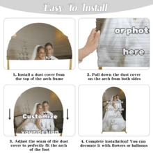 Customized Elastic Arch Cover, Personalized Polyester Elastic Wedding Bachelorette Party Arch Set, Customized Arch Background Cover, Suitable For Round Top Background Frame, Birthday, Theme Party, Wedding Arch Background Cover - Multicolor - View 4