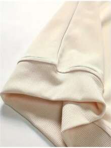 Women's Kangaroo Hoodie With Pocket And Hood, Flannel Lined, Casual Winter Sweatshirt - 卡其色 - 查看 4