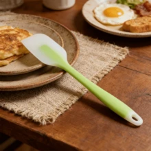 Bộ thìa silicon, dài 20cm, chịu nhiệt, chống dính – Dụng cụ nhà bếp dùng được trong máy rửa chén, thích hợp để nướng bánh, nấu ăn, trộn bột, đánh trứng, bộ 2/4 chiếc (Xanh dương/Xanh lá cây) - Màu xanh chanh - Xem 12