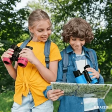 1pc Colorful Binoculars, Portable Outdoor Binoculars Suitable For Student Outdoor Exploration, Student Prizes, Non-Slip Handle Design, Suitable For Outdoor Camping, Nature Observation, Zoo Visits And Fun Interactive Gadgets - Multicolor - View 4