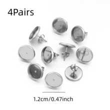 4/8/16Pcs Earring Stud Round Disc Backs, Used For DIY Earring Base Jewelry Making Hole Pendant Accessories - Multicolor - View 22