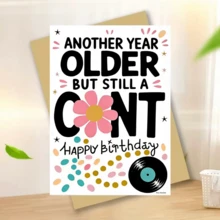 1pc Birthday Card With Printed Pattern And Text "Another Year Older" "Happy Birthday", Suitable As A Birthday Party Greeting Gift - One Size Fits All - View 7