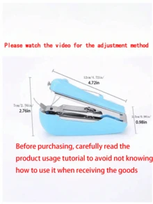 1pc Handheld Mini Sewing Machine, Suitable For Quick Manual Mending, Portable Wireless Single Needle Sewing Machine, Lightweight And Compact, Suitable For Various Fabrics, Simple And Easy To Use, Suitable For Beginners, Perfect For Home, Travel And DIY Projects, Compact Design, Ideal For Hemming, Mending And Small Sewing Tasks. (Pink/White) - Multicolor - View 3