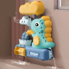 EKU Dinosaur Bath Toys For Kids Toddlers Age 18months+ Interactive Floating Sea Animal Dice Mold Free Fishing Game Water Play Bath Time Bathtub Storage Bag Girl Boy Baby Infant - 藍色 - 查看 9