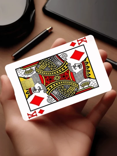1 pièce Autocollant de carte de crédit de carte à jouer Roi de Diamants, cadeau d'anniversaire de fête, matériau PVC anti-traces de doigts durable anti-rayures, convient aux hommes et aux femmes, aux couples, aux petites cartes à puce, aux cartes bancaires, aux cartes de crédit, aux cartes de transport, aux cartes d'étudiant DIY