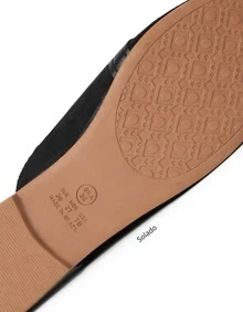 Women's Mule Sandal With Chain Detail, Lightweight, Comfortable, Perfect For Work Or Everyday Wear. - Negro - Ver 7