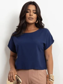 Basic Cropped Modeling With Perfect Fit Factory Price Get Yours Now - Navy Blue - View 10
