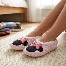 Disney Minnie Mouse Slippers For Girls Plush Non Slip Warm Indoor Comfortable (Toddler Sizes 5-10) - 粉色 - 查看 7