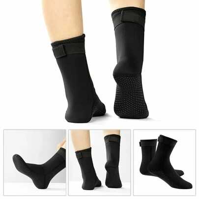 1 Pair 3mm Thick Neoprene Diving Leg Warmers, Beach Leg Warmers, Snorkeling Leg Warmers, Warm Anti-Slip Durable Ankle Protection Plus Size