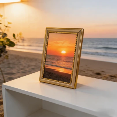 1 khung ảnh phong cách tối giản hiện đại kết hợp sang trọng, thích hợp để trưng bày ảnh hàng ngày, đóng khung chứng chỉ hoặc tác phẩm nghệ thuật, nâng tầm vẻ tinh tế cho bàn làm việc hoặc tường nhà theo phong cách Bắc Âu, Nhật Bản và Ấn Độ.