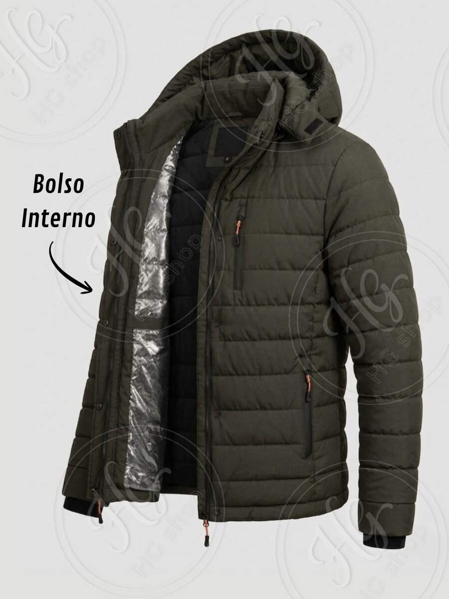 Thermal Jacket/Bobby Jacket, Padded And Lined, For Trekking, Snow, And Extreme Cold - 軍綠色 - 查看 1