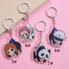 Jujutsu Kaisen 1 pièce Pendentif porte-clés en acrylique du personnage d'anime Yuji Itadori, accessoire de dessin animé, charm de téléphone, porte-clés de voiture, décoration de sac à dos, cadeau d'Halloween, accessoires de décoration de voiture, charms, cadeaux de fête, de remise des diplômes, pour la fête des mères, anniversaire, fête des mères - Multicolore - Voir 2