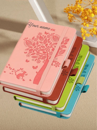 1 Cuaderno portátil personalizado y a medida con diseño atractivo en tamaño A7, mini libreta conmemorativa de estilo minimalista con rayas a doble cara y páginas en blanco, para escribir, dibujar, actividades escolares, recompensas a estudiantes, disponible en varios colores