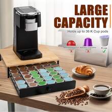Coffee Pod Holder Drawer 36 Pods Capacity Iron Capsule Storage Drawer Countertop Organizer For Coffee Station - View 4