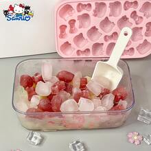 Silicone Tray, Cute Kitchen Party Decor, Suitable As Birthday Gift, Fit For Refrigerator, Large Capacity With Lid And Ice Scoop, Reusable Storage Box, Easy Release Design - Multicolor - View 2
