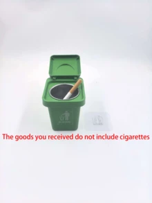 1个带盖不锈钢壁挂式烟灰缸，可作悬挂式垃圾桶，创意家居卫浴装饰，适用于客厅、卧室、节日礼物、家居、办公室、浴室、厨房 - 彩色 - 查看 11