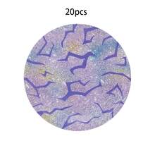10pcs/20pcs/30pcs Purple Rainbow Geometric Pattern Paper Plates Set, 9-Inch And 7-Inch Asymmetrical Cracked Design Paper Plates, Suitable For Birthday Party, Disco, Bachelorette Party, K-Pop Theme Party, Other Party Tableware Decor, Unisex - Multicolor - View 10