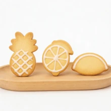 3 piezas Cortadores de galletas de acero inoxidable, Trío de galletas tropicales de la jungla: Tucán, Bambú, Piña, Galletas con tema de paraíso de frutas hechas a mano, Caja de regalo de galletas de verano - Ver 10