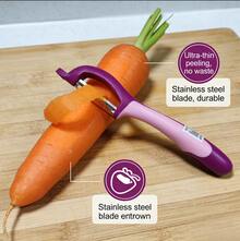 Swivel Vegetable Peeler, Soft Grip Handle And Ultra Sharp Stainless Steel Blades - Perfect Kitchen Peeler For Veggie, Fruit, Potato, Carrot, Apple - Purple and Pink - 查看 5