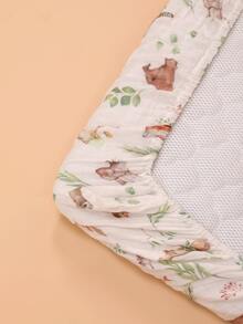 1件装 Oeko-Tex 认证印花婴儿床四季通用床笠，柔软透气，舒适适用于摇篮或矩形床垫 - 彩色 - 查看 7