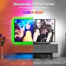 Party Decoration LED Light Strips, High-Quality SMD 5050 Light Beads, DIY Flexible RGB Light Strips, With Remote Control, 5V USB-Powered LED Light Strips, Suitable For TV Backlights, Room And Living Room Decoration. - Multi-color light - View 3