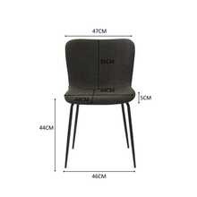 Modern Dining Chairs With High Rounded Backrest, Fabric Upholstery & Metal Legs (3 Colours) | Set Of 2 - Dark Grey - View 2