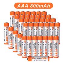 POWERKAN AAA 电池 800mAh:1.2V 镍氢可充电电池,可靠稳定的电力,可充电数百次——遥控器、时钟、游戏设备、麦克风和日常家用电子产品永不断电。 - 查看 2