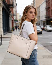 Kate Spade KS DANA 女士大容量手提包、单肩包、购物袋、旅行手提包 - 杏色 - 查看 6