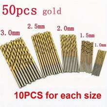 50/100 piezas Juego de brocas de acero de alta velocidad con revestimiento de titanio, punta de 135°, adecuado para manualidades DIY, carpintería, tallado y joyería - Rango de tamaños desde 1/25 pulgada hasta 1/8 pulgada, brocas cilíndricas de metal, brocas helicoidales para metal, madera, plástico, adecuado para mejoras del hogar, herramientas sencillas, conveniente y práctico - A - Ver 8