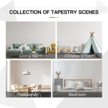 The Eminence In Shadow Peach Skin Fabric Tapestry Wall Hanging With Hooks, Soft Velvet Touch Vintage Oversized Textile Art For Bedroom Living Room, Wrinkle Resistant Fade Proof Home Decor For Housewarming Wedding Hotel - trắng - Xem 5