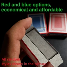 1 bộ bài tây, 2 bộ bài tây tiêu chuẩn, bài tây chống thấm nước, bài poker cao cấp cỡ lớn, quà Giáng sinh, đồ dùng cho tiệc tùng, trò chơi bài, hộp đựng bài. - Đỏ - Xem 5