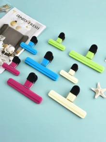 6/9pcs Random Color T-Shaped Food Sealing Clips, Suitable For Sealing Potato Chips, Snacks, Kitchen Recipes, Office Documents, Sheet Music. With Leak-Proof And Moisture-Proof Functions. The T-Shaped Plastic Bag Sealing Clips Can Help Maintain Food Freshness. - Multicolor - View 7