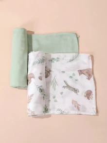 1 chiếc chăn quấn em bé bằng vải muslin mỏng nhẹ, đạt chứng nhận Oeko-Tex, thích hợp sử dụng hàng ngày cho trẻ sơ sinh. - Nhiều màu - Xem 7