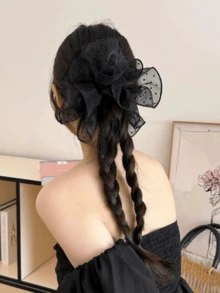 1 Piece Elegant Polka-Dot Mesh Skirt Hair Tie, New Fairy-Style Large Scrunchie, Hair Rope Headdress Travel Accessories - Multicolor - View 2
