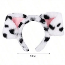 1 buc bandă de păr pentru femei cu urechi de câine cu budincă de desene animate, accesorii de păr drăguțe pentru urechi de câine, bandă de păr pentru urechi de câine cu pete de pluș pentru fete, bandă de păr Kawaii cu pete de câine pentru cosplay, cerc de păr - A - Vizualizare 4