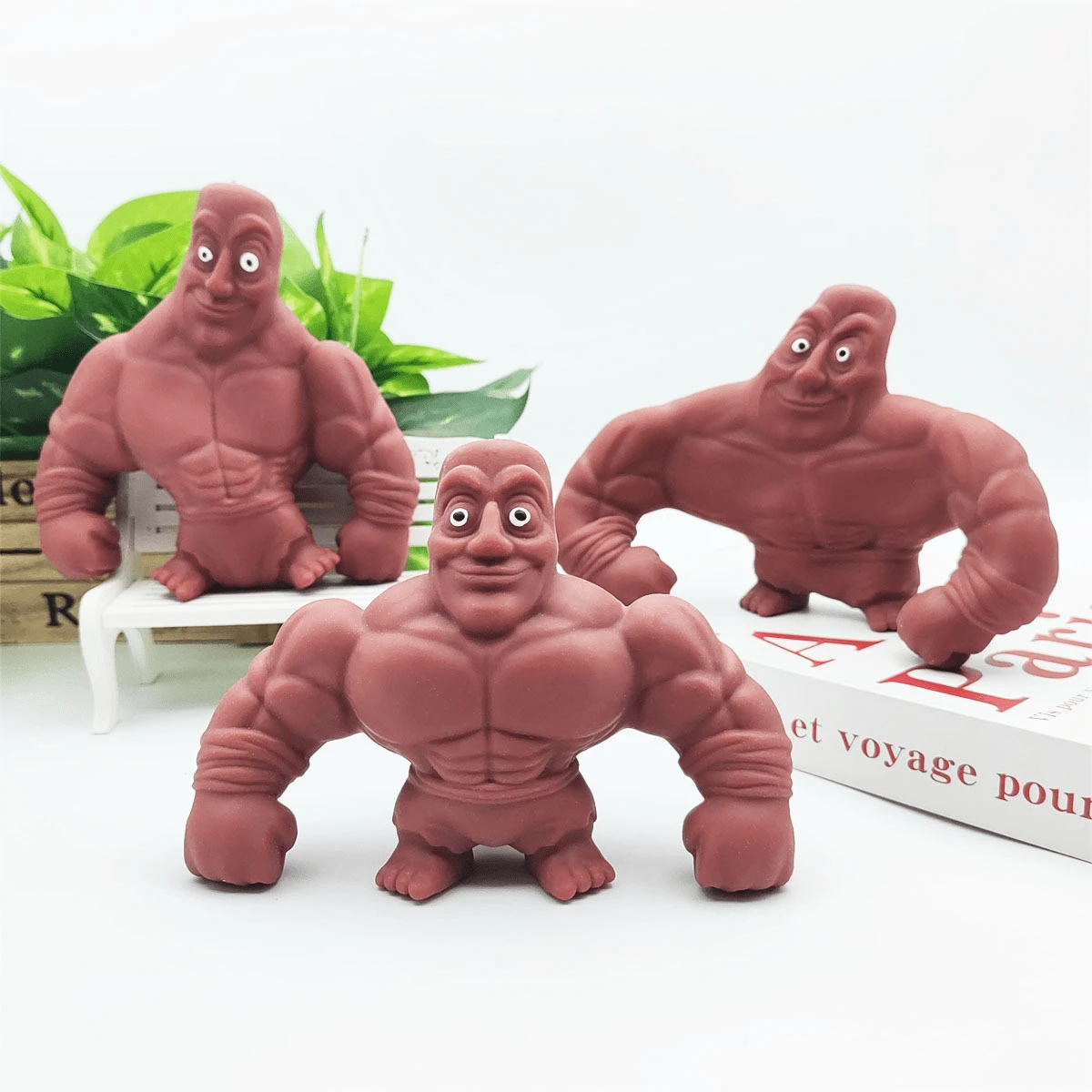 Nouveau bâton en bois homme musclé Squishy transformable, jouet créatif de bâton en bois pour soulager le stress - Multicolore - Voir 1