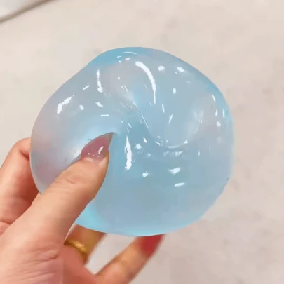 Handmade Mint Blue Coconut Oil Cherry Blossom Pink Mochi Squeeze Balls, Stress Relief Toys, DIY Relaxation Toys