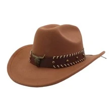 Mũ cao bồi miền Tây (1 chiếc), unisex, chất liệu nỉ len mềm mại, có dải da phía trước, thích hợp cho mùa tựu trường, các bữa tiệc ngày lễ, các dịp thường ngày. - Kiểu 1 - Xem 6