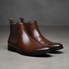 Berganno Men's Chelsea Boot In Genuine Leather, Classic, Elegant, Short Shaft - Rỉ Nâu - Xem 1